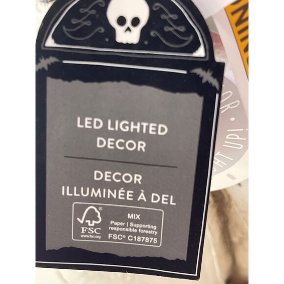 13Th & Elm LED Flickering Skull Candle Holder Light-Up Halloween Large New - Picture 9 of 11